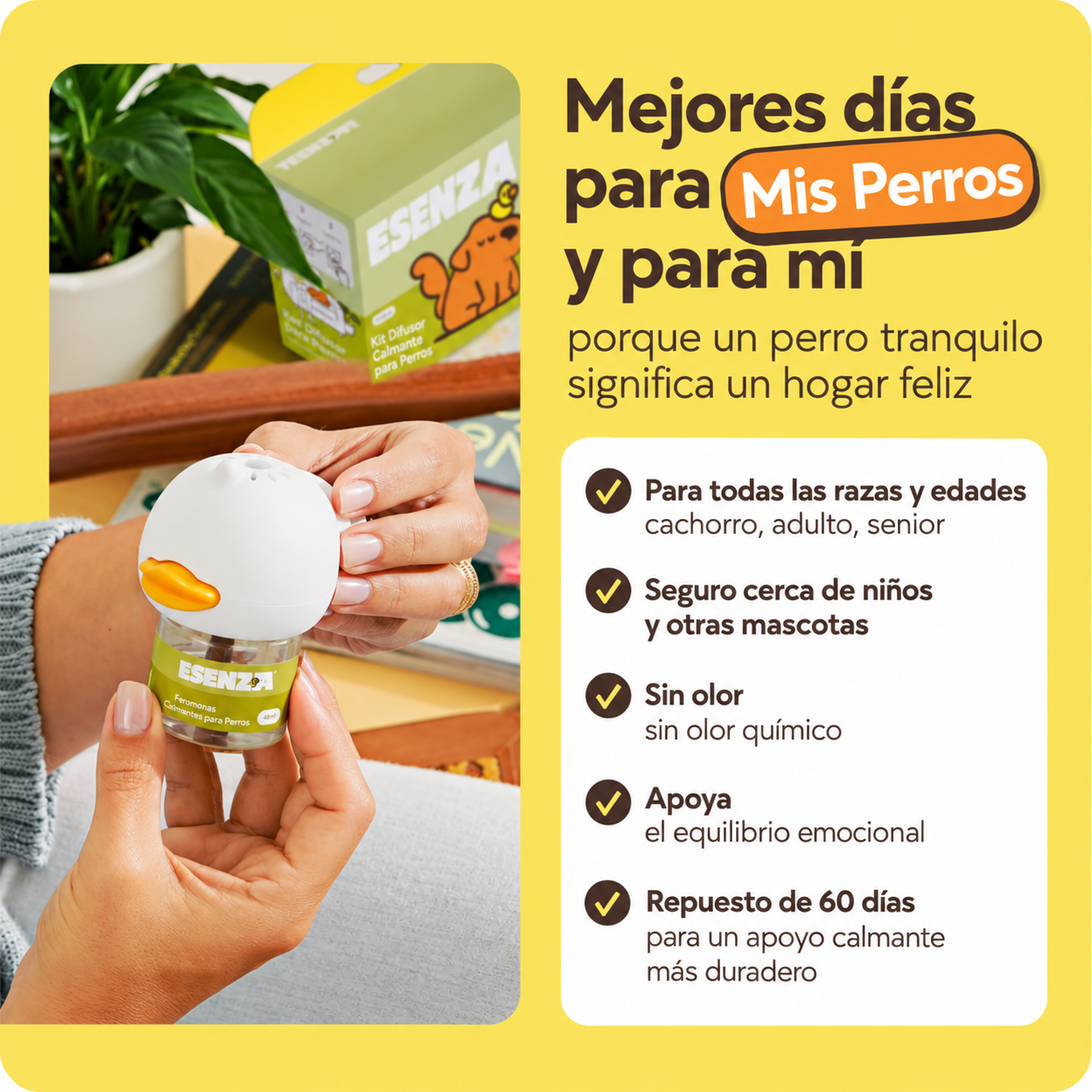 ESENZA: Kit de difusor calmante para perros